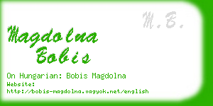magdolna bobis business card